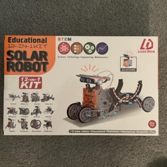 Lucky Doug Solar Robot Kit 12-in-1 Science STEM Robot Kit Toys for Kids Age 8+ - Picture 1 of 1